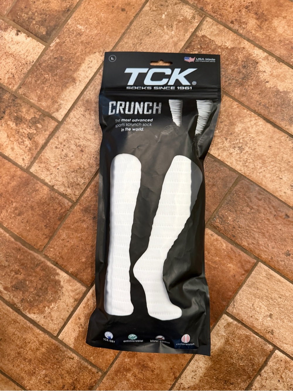 TCK Crunch Men's White Sports Scrunch Socks